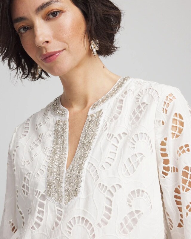 Eyelet Embellished Dress - image 4
